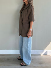 Short sleeve blazer brown