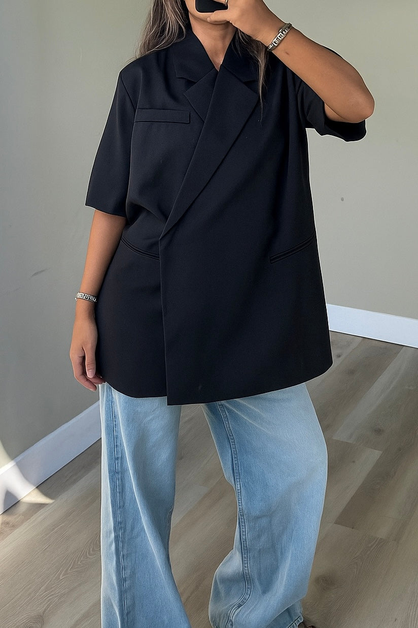 Short sleeve blazer black