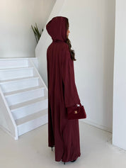 Premium abaya hooded | Bordo