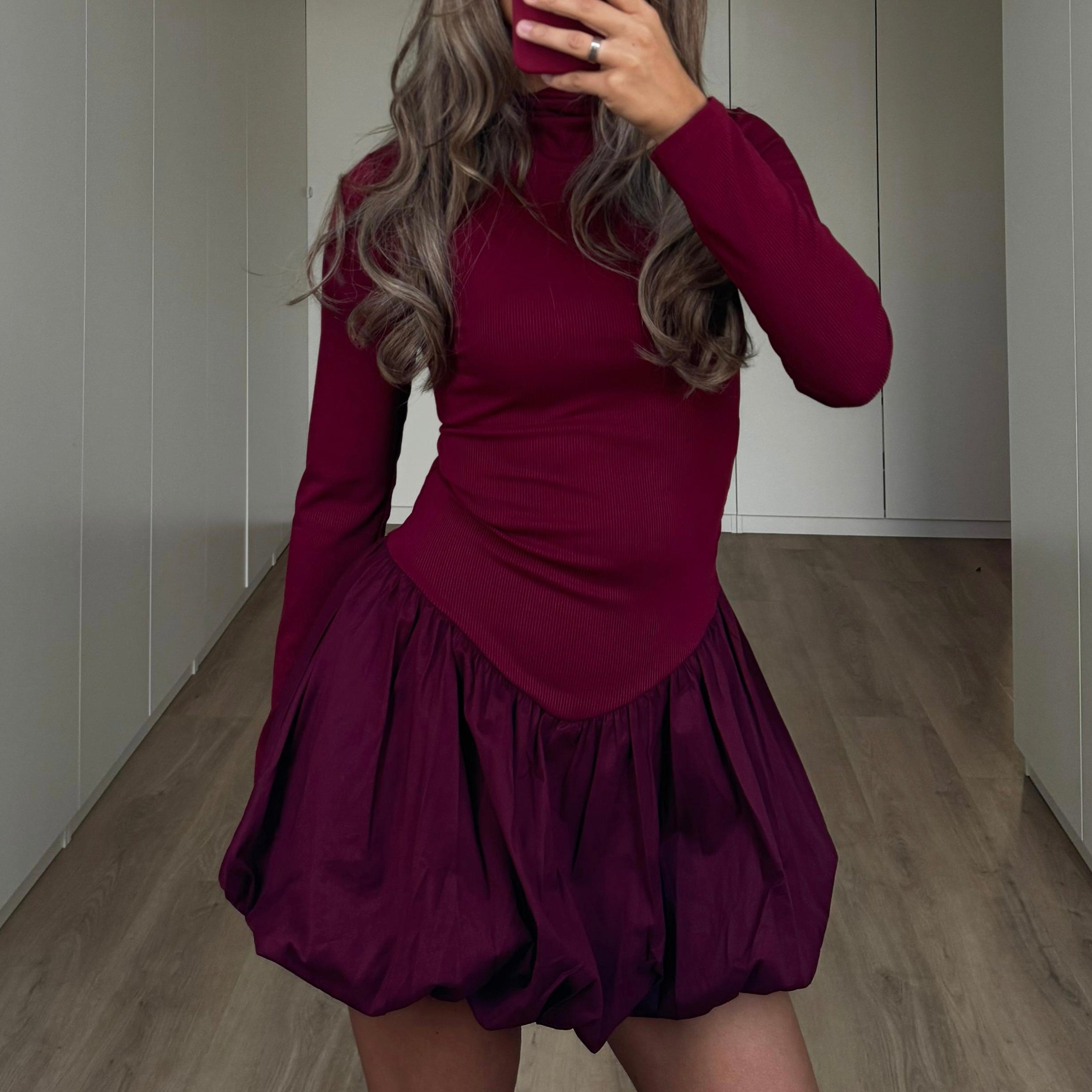 Dress ballon bordo