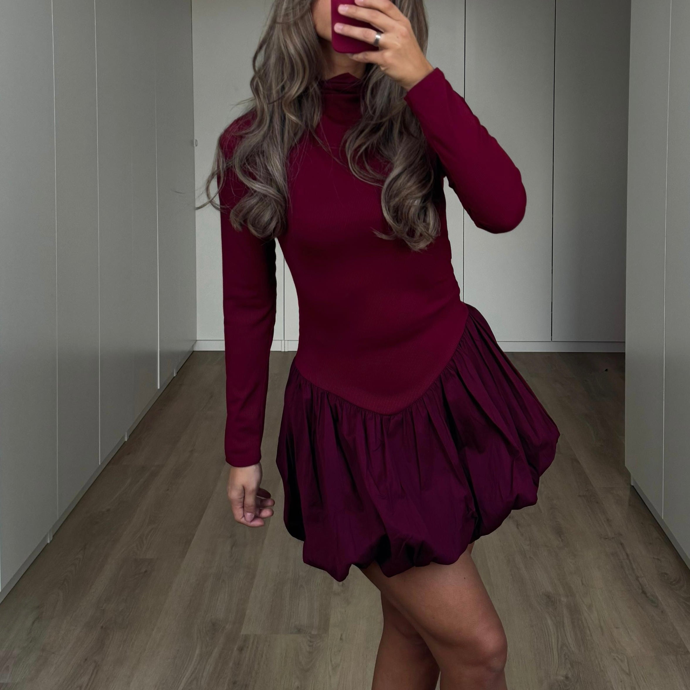 Dress ballon bordo