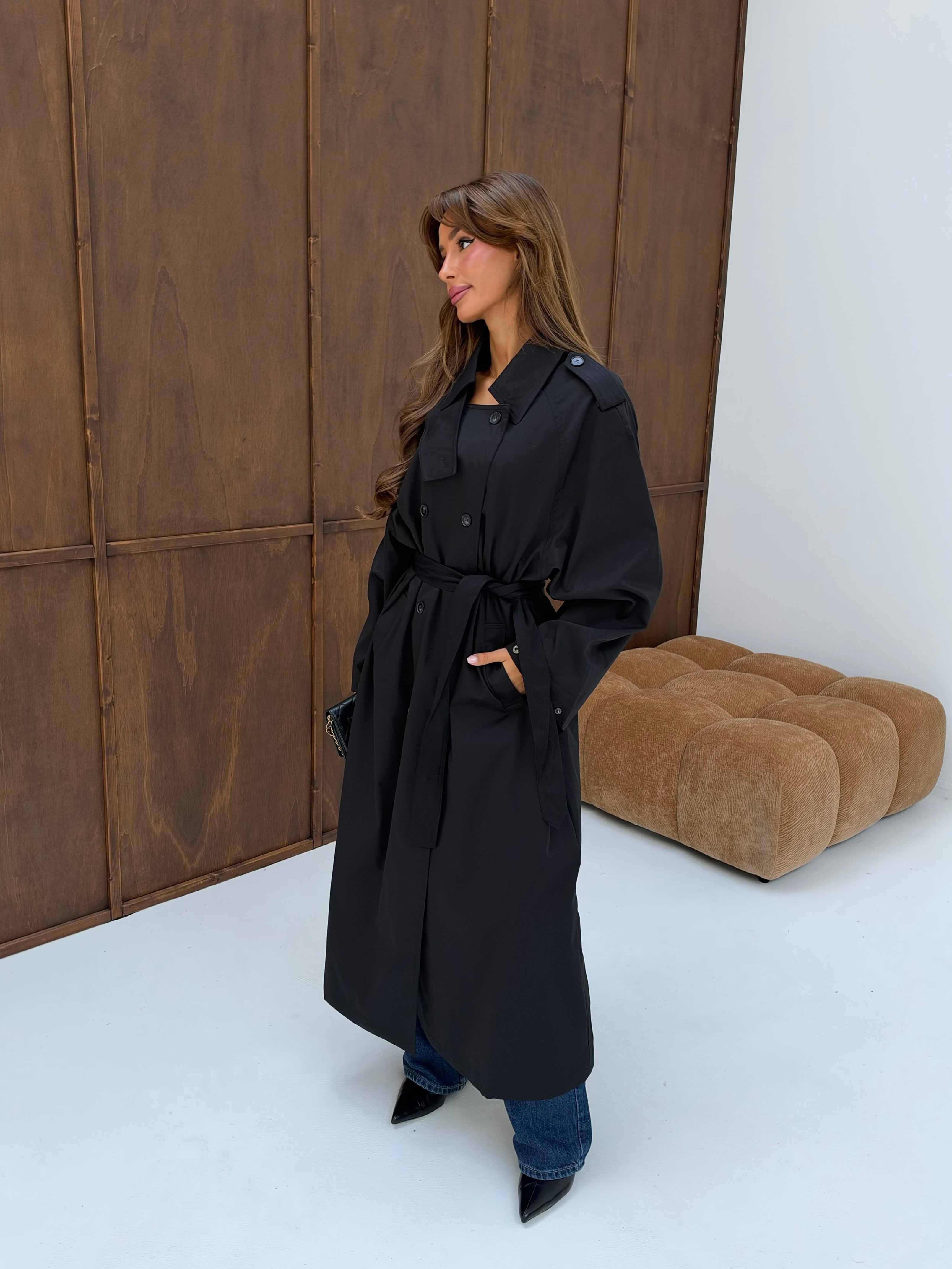 Trenchcoat black long