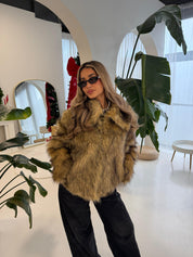 Faux fur coat
