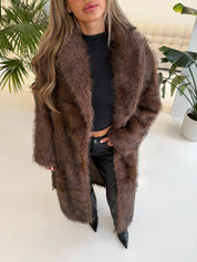 Faux fur coat Brown