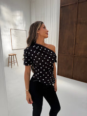 Polka dot top | Black