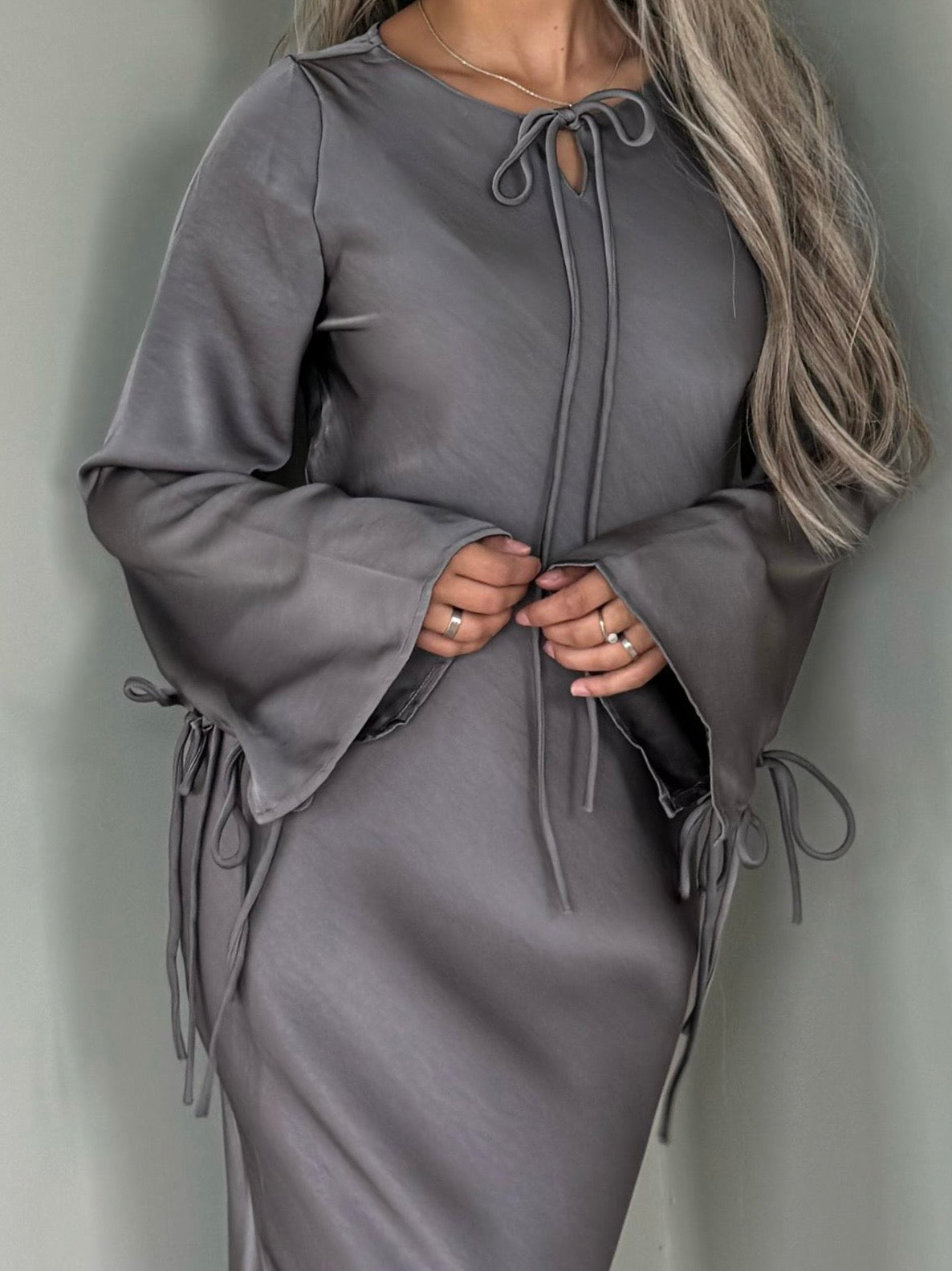 Satin dress grey