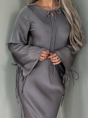 Satin dress grey