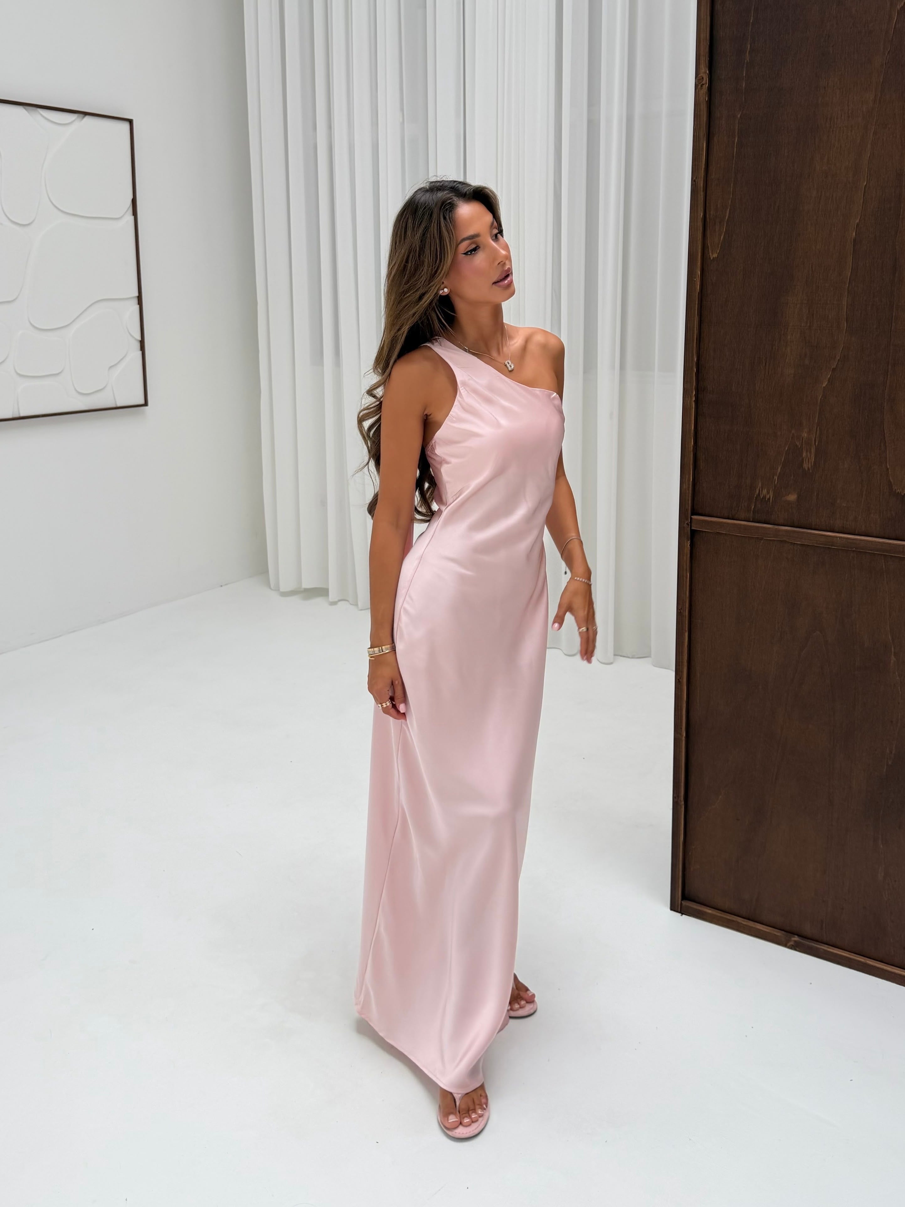 Pink satin dress