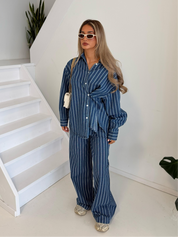 Denim set | striped blue