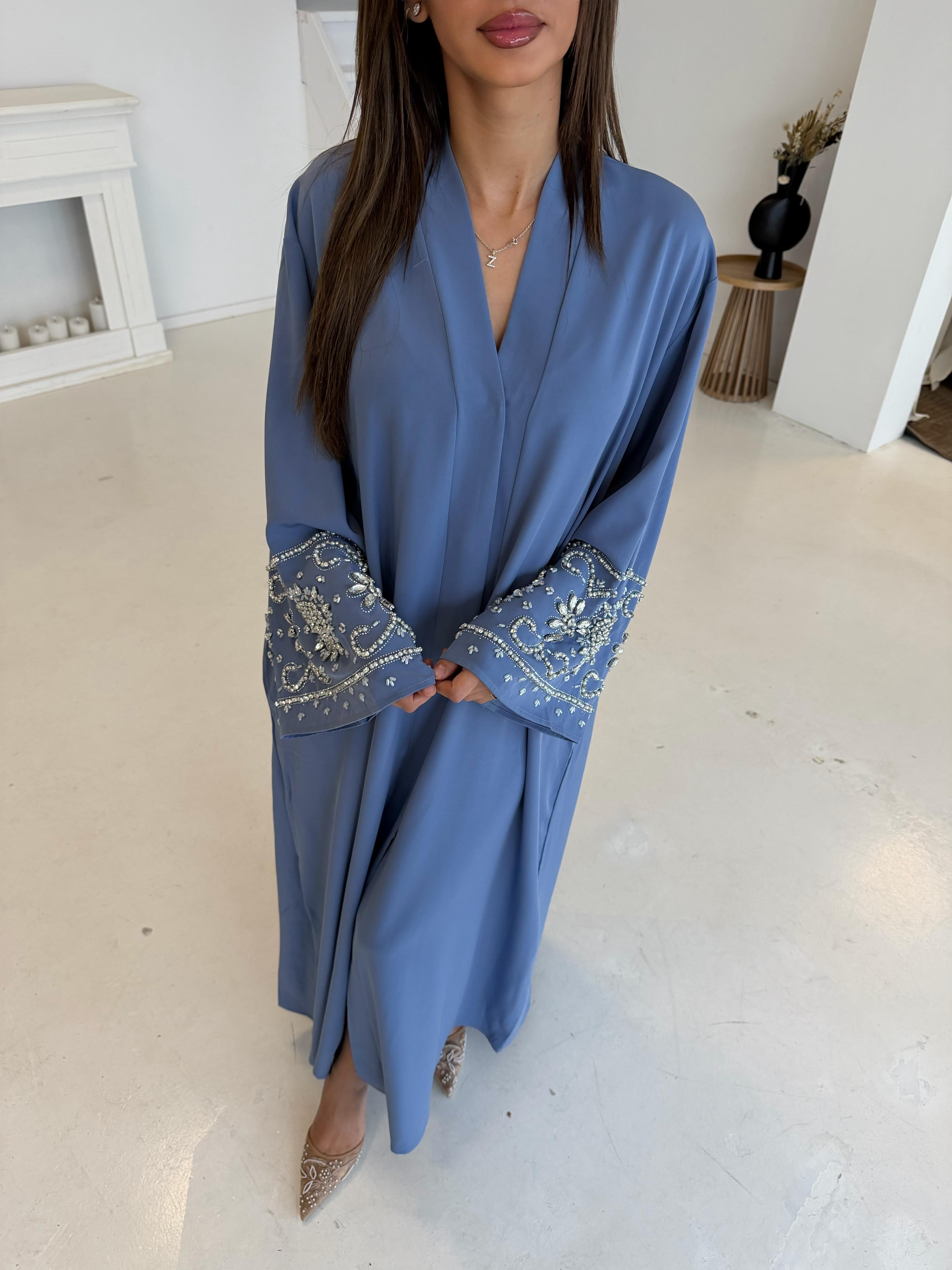 Premium diamond abaya | Blue