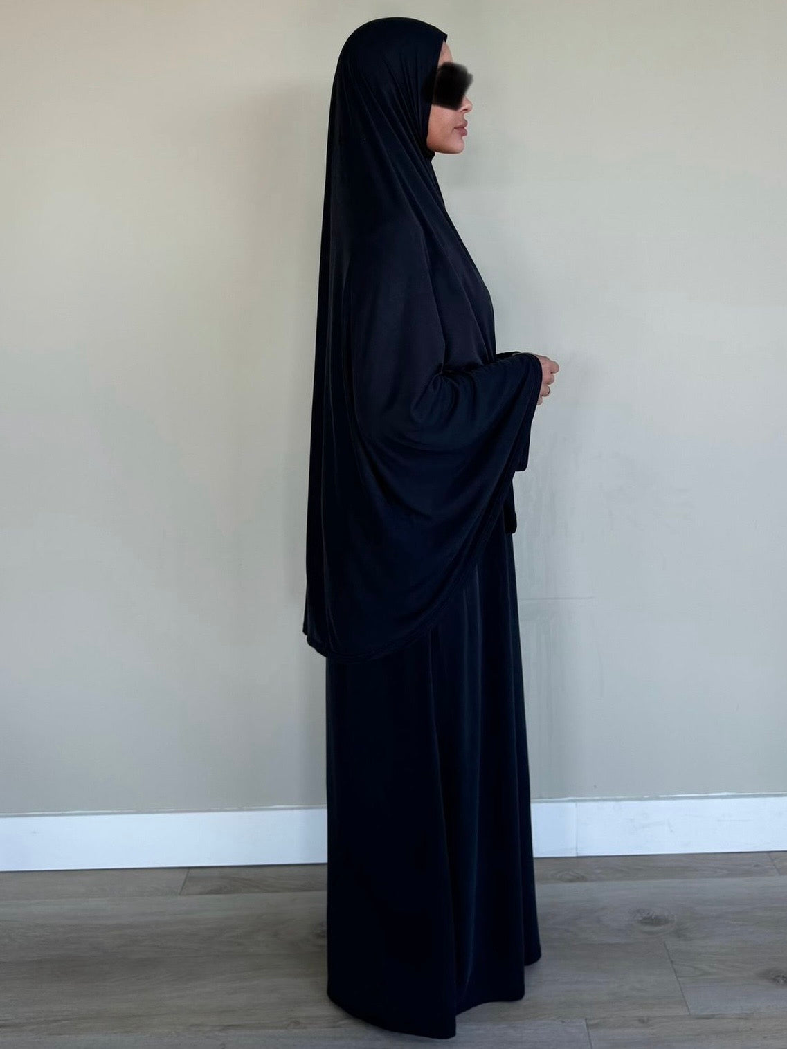 Soft 2 piece dress + khimar | Black