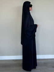 Soft 2 piece dress + khimar | Black