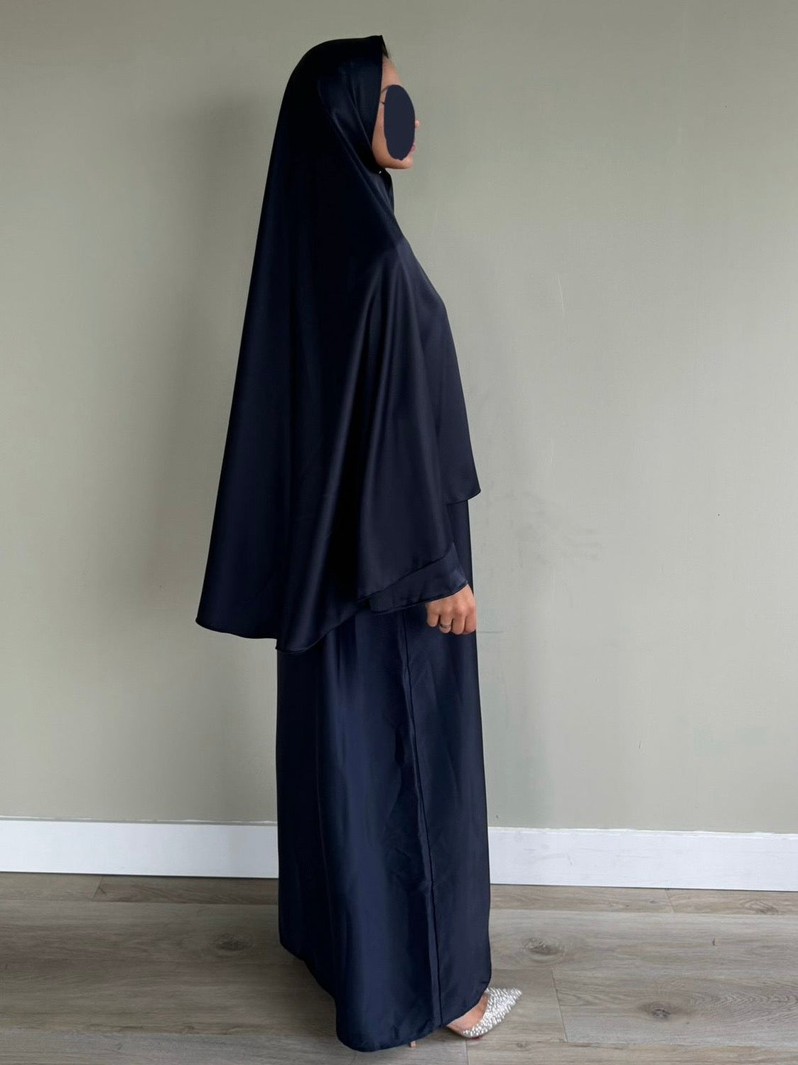 Satin Khimar | Navy