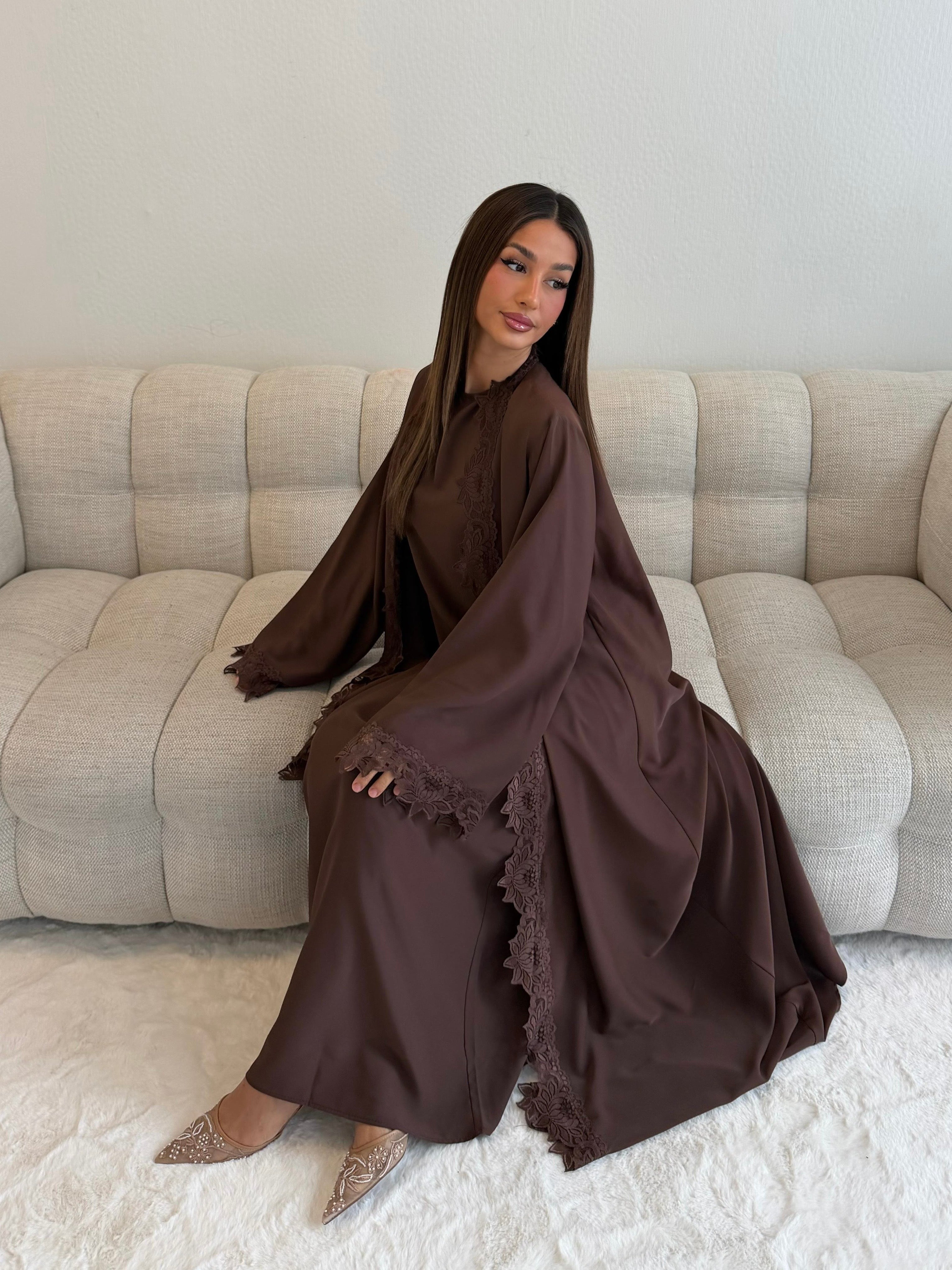 Abaya lace | Brown