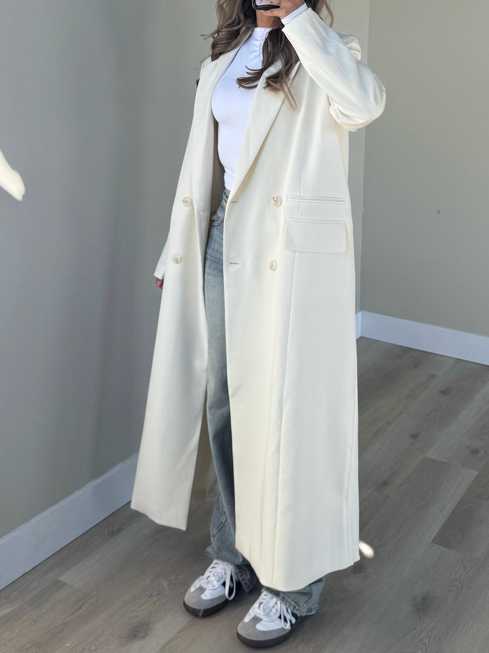 Double lined blazer long | offwhite