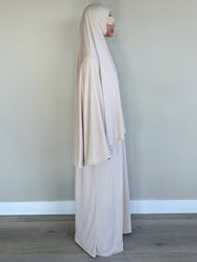 Soft 2 piece dress + khimar | Creme