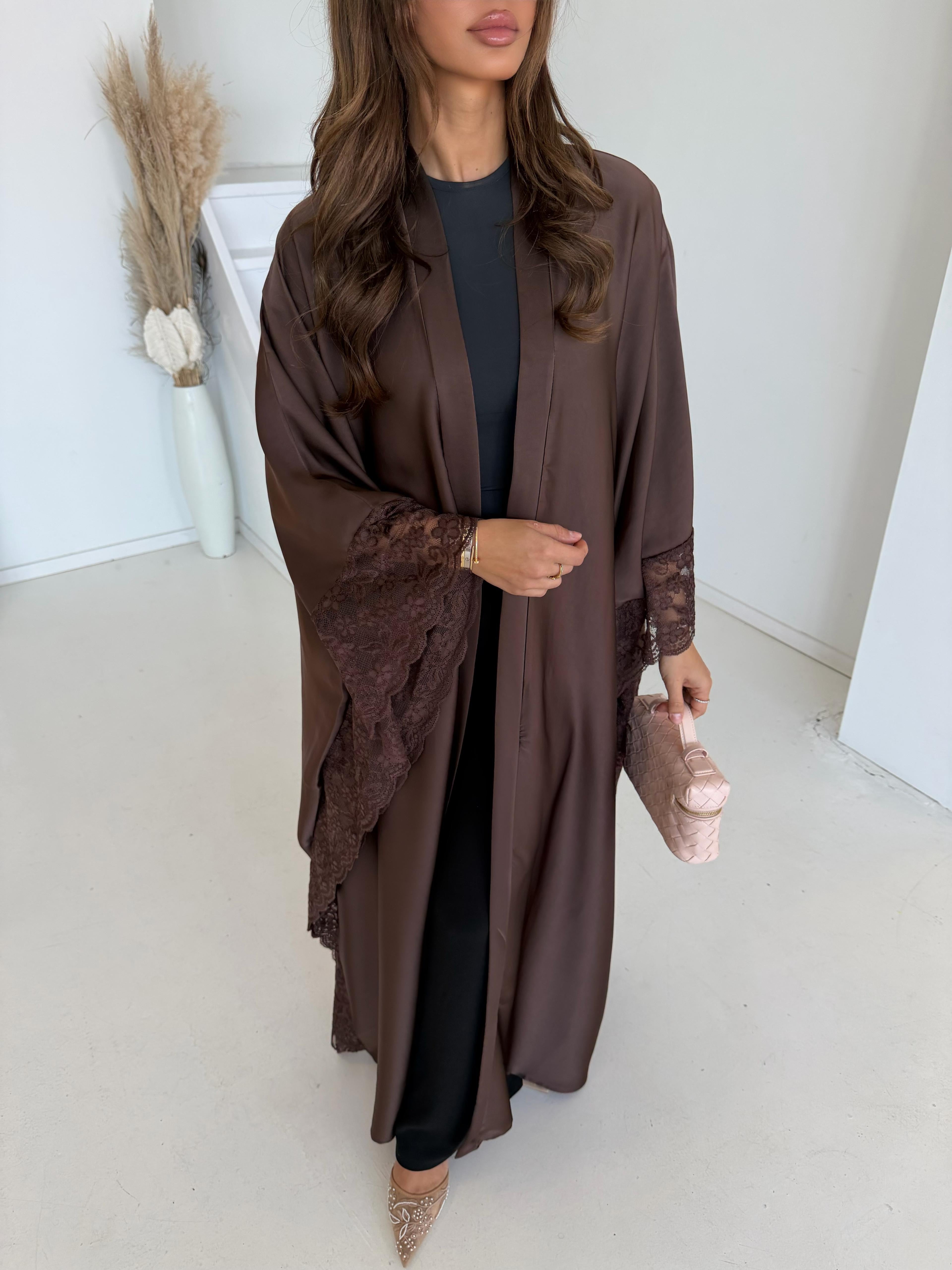 Premium lace kimono | Brown