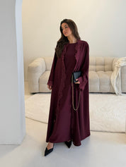 Abaya lace | Bordeaux