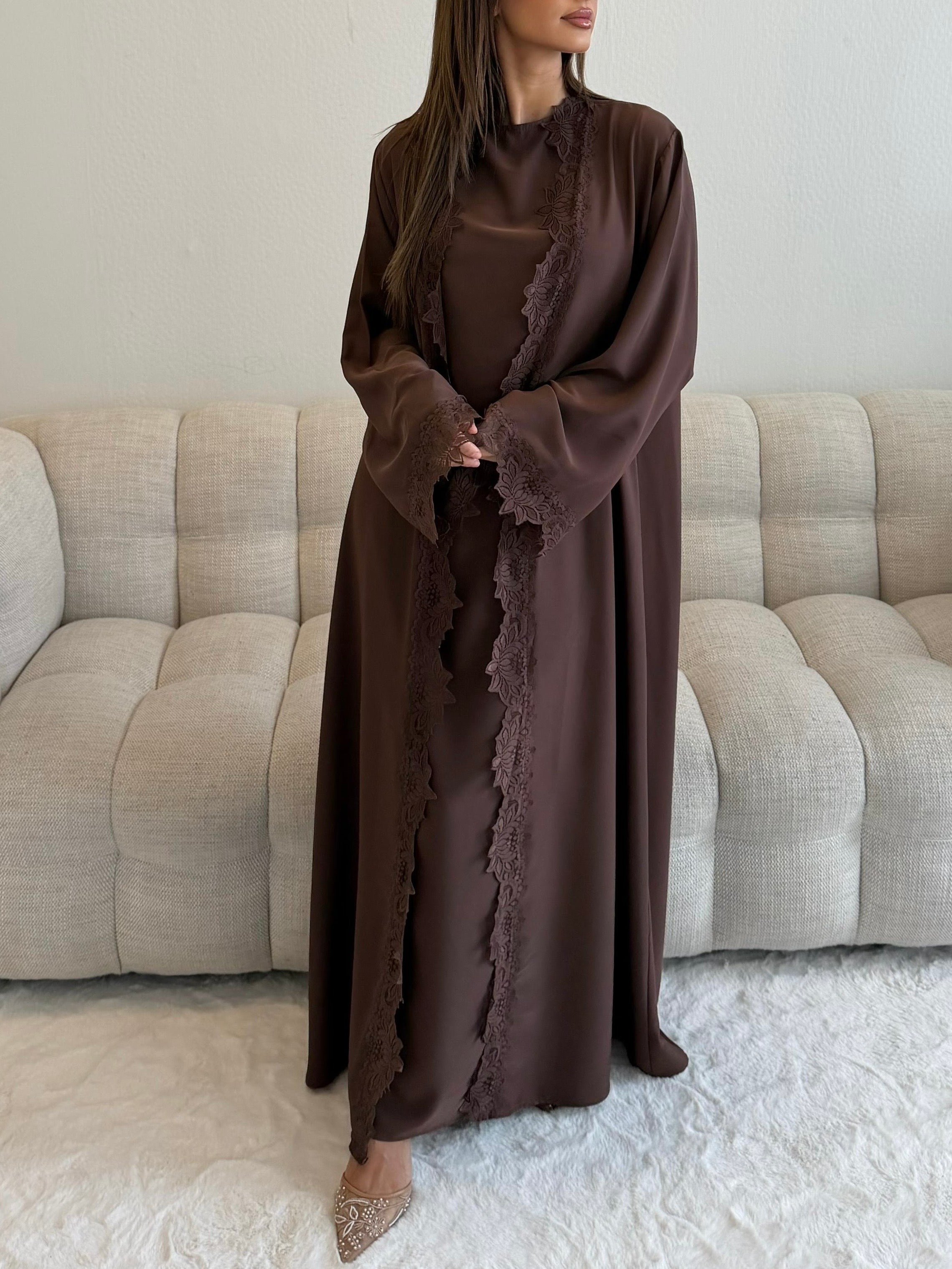 Abaya lace | Brown