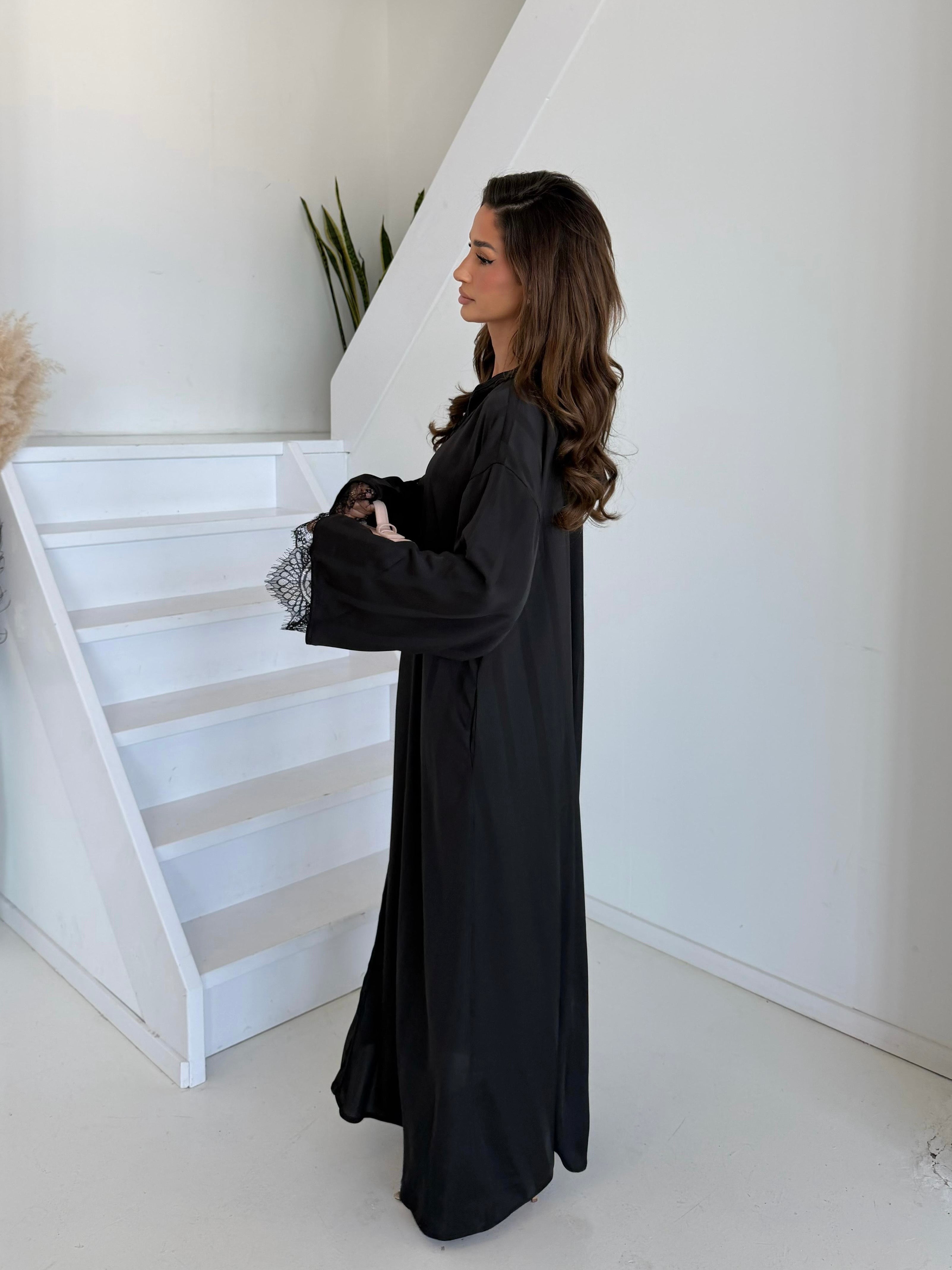 Premium abaya hooded | Black