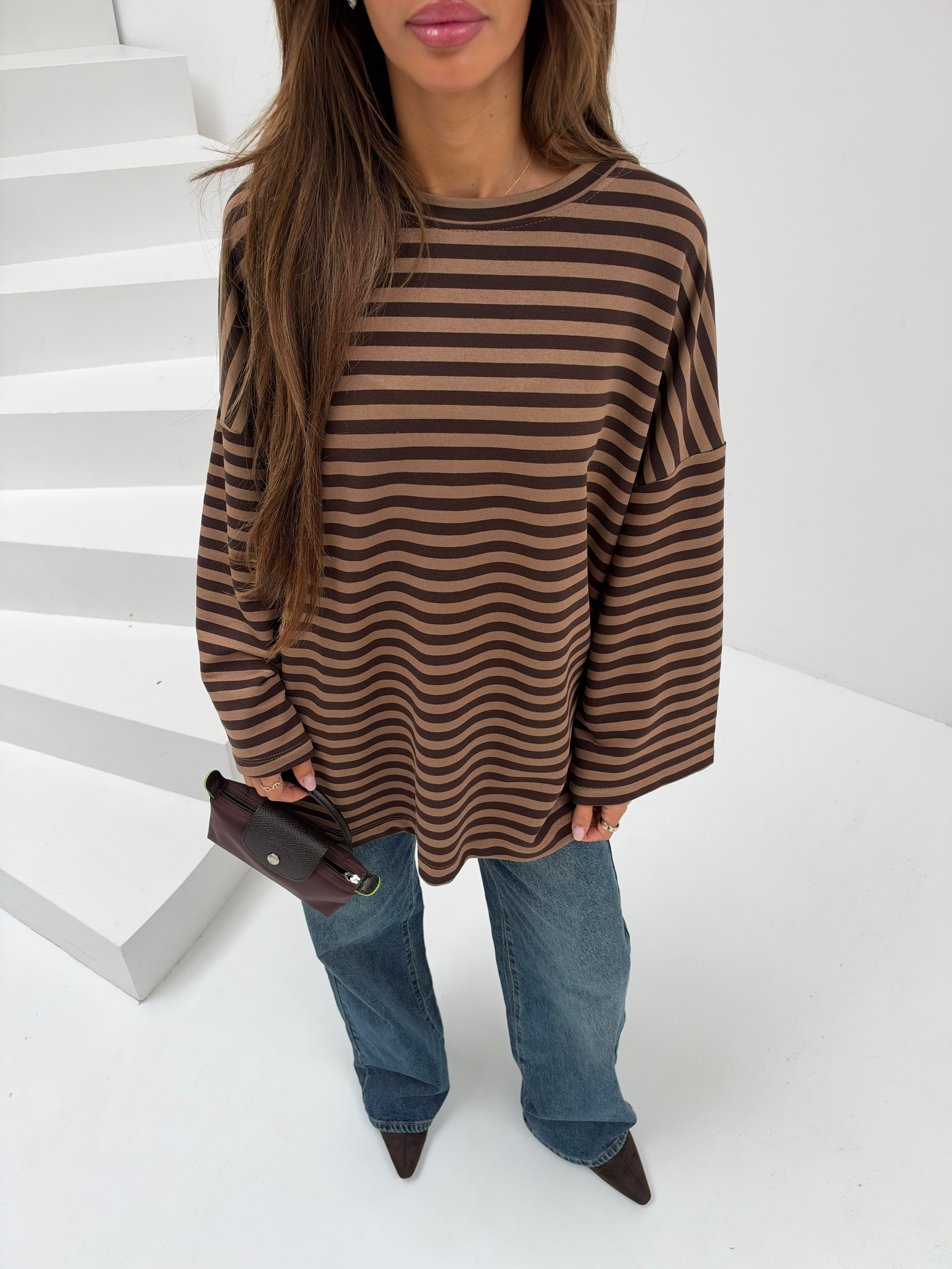 Lana Oversized strped brown