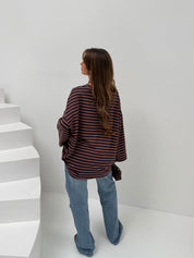 Lana Oversized striped brown