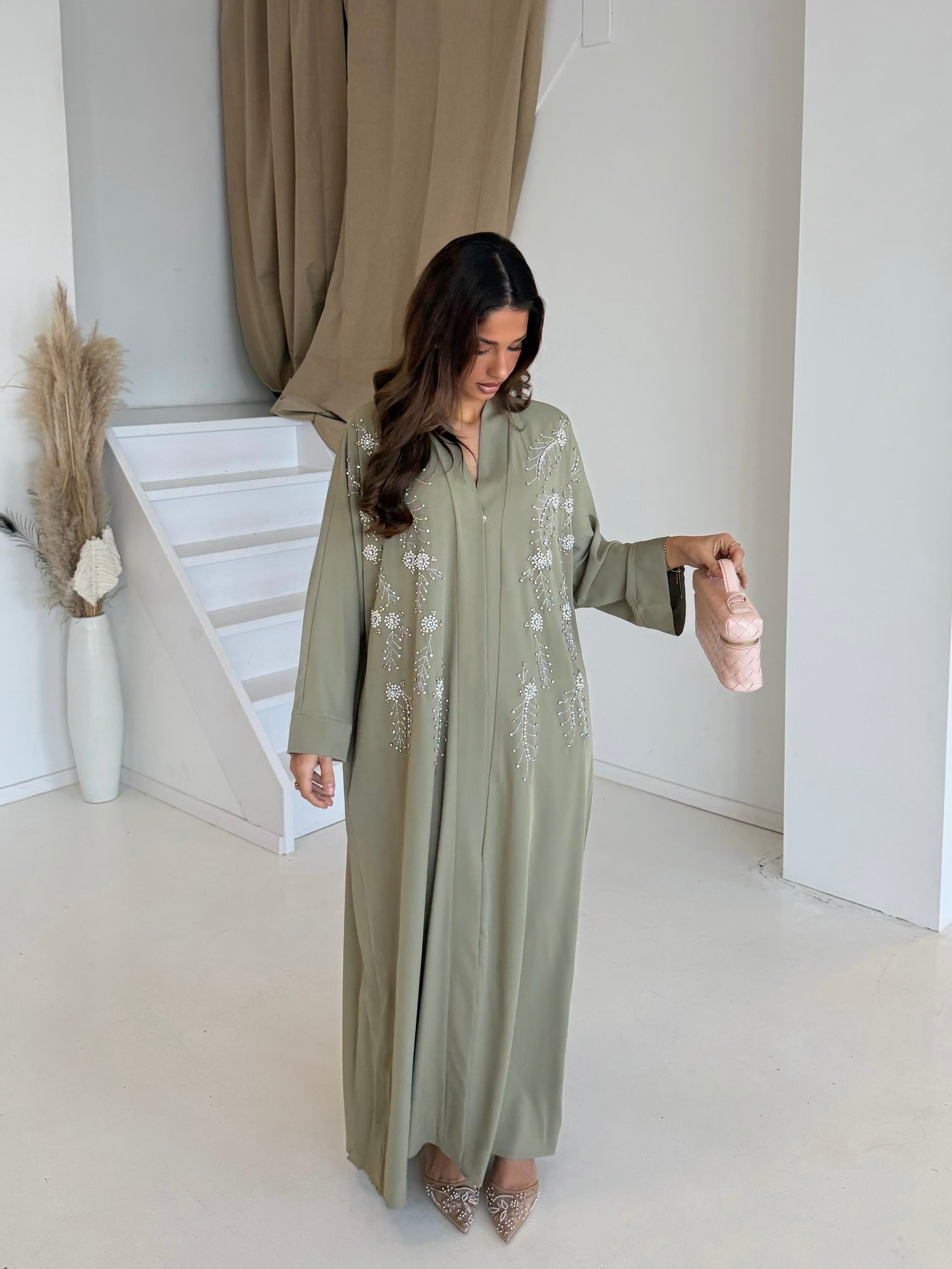 Premium flower pearl khaki