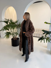 Faux fur coat Brown