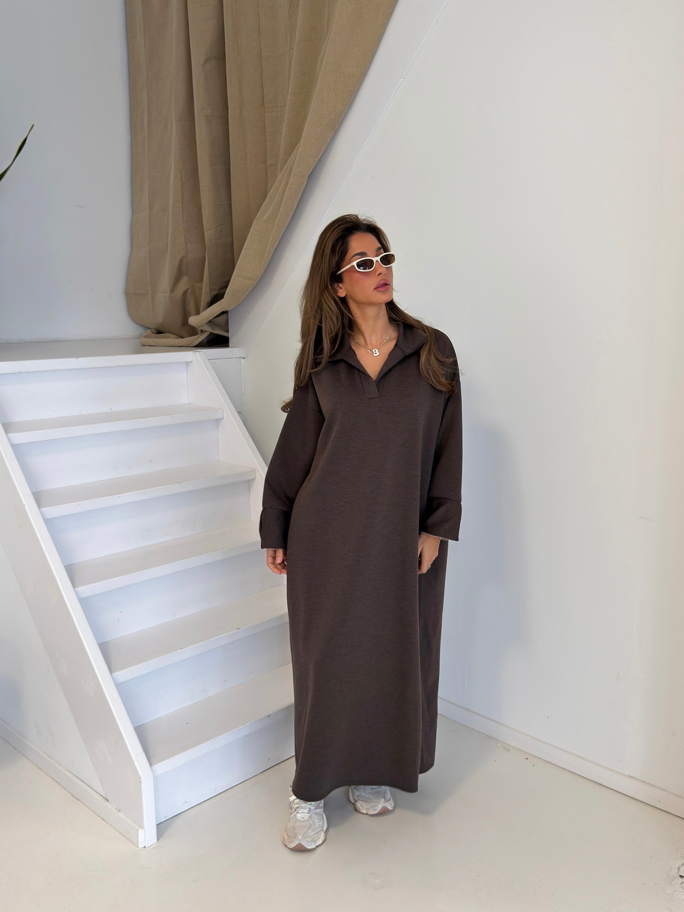 Polo dress | Brown