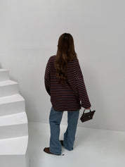 Lana Oversized striped brown
