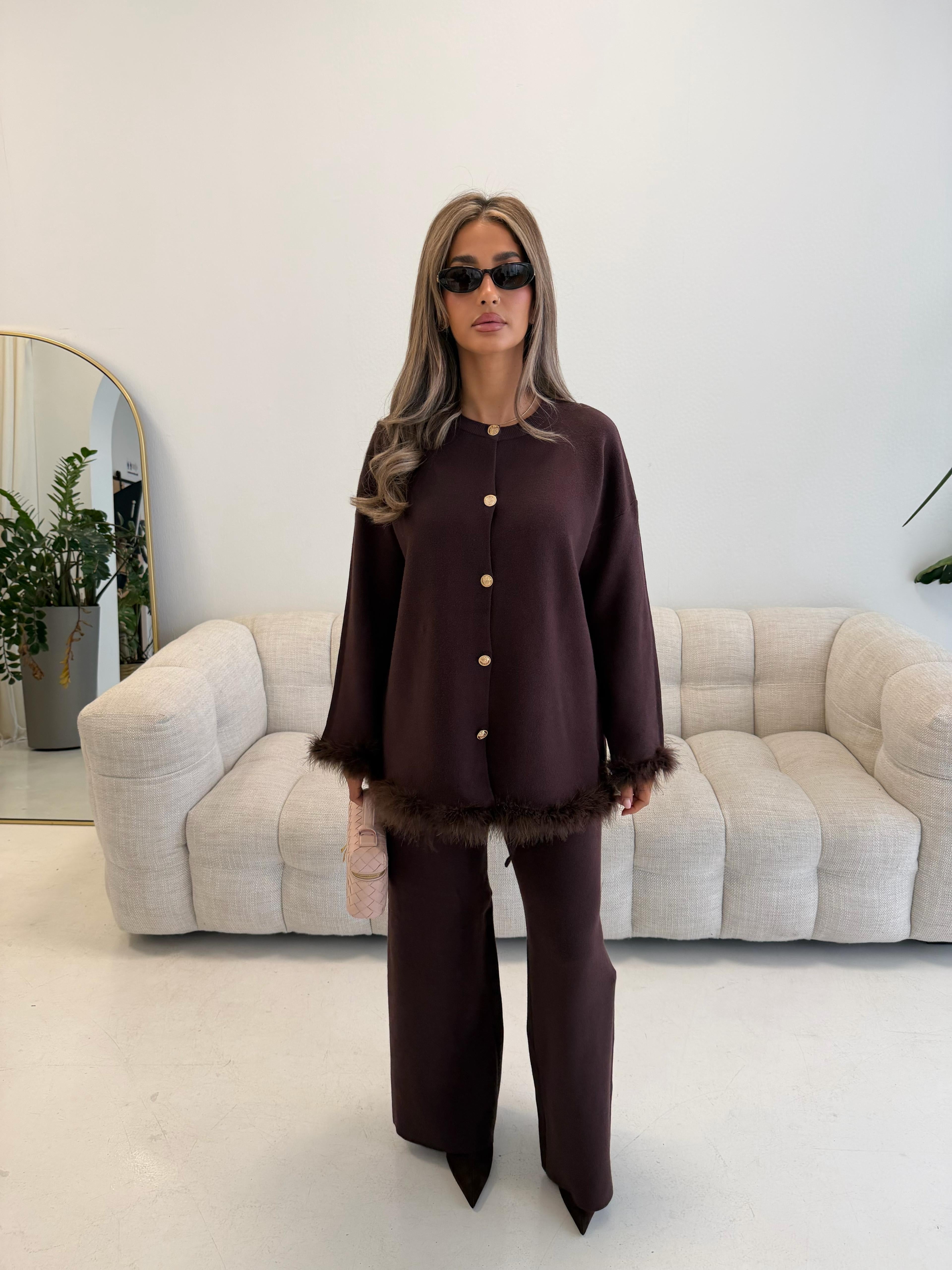Fur co-ord brown