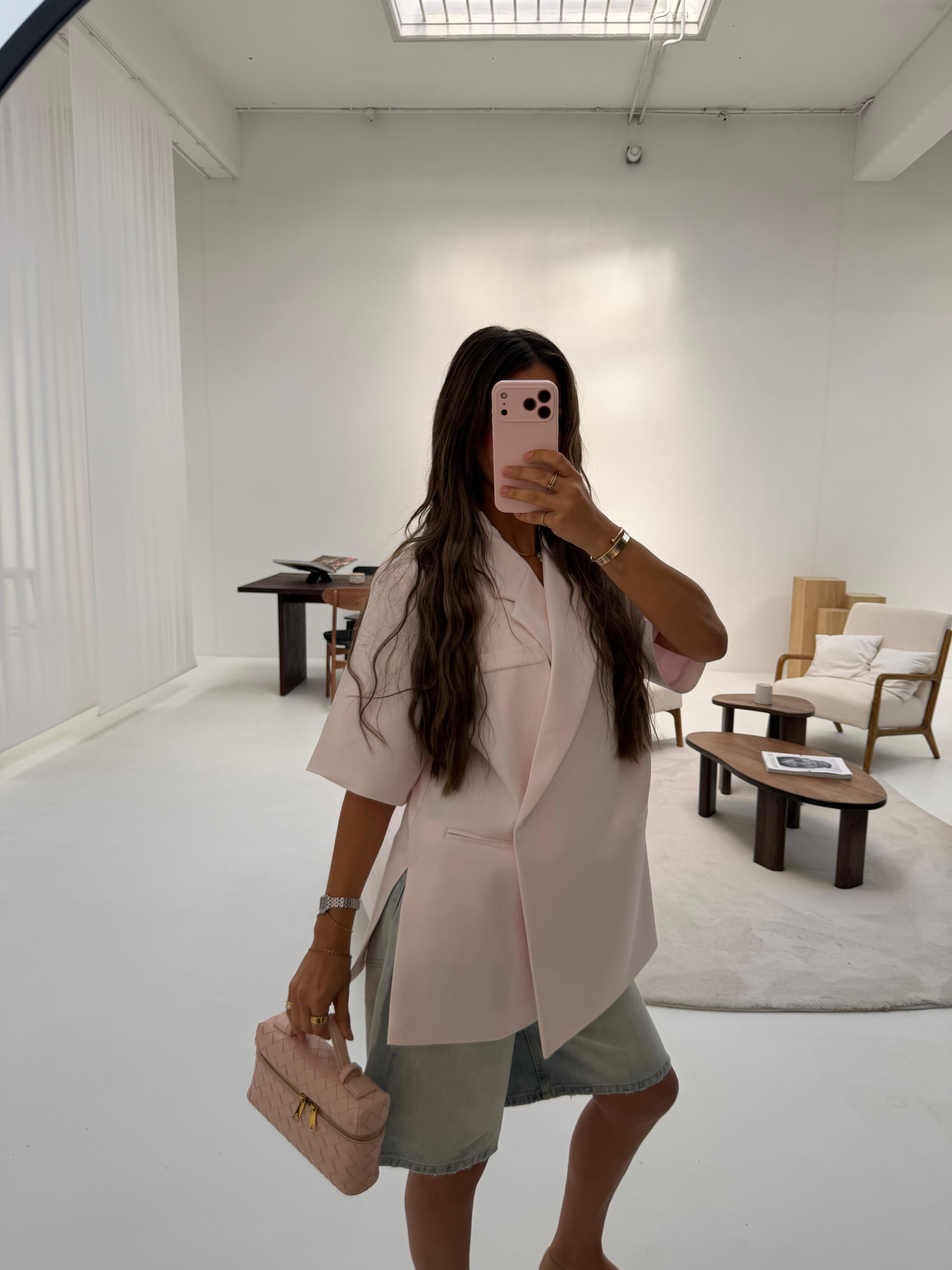 Chic short blazer | Babypink