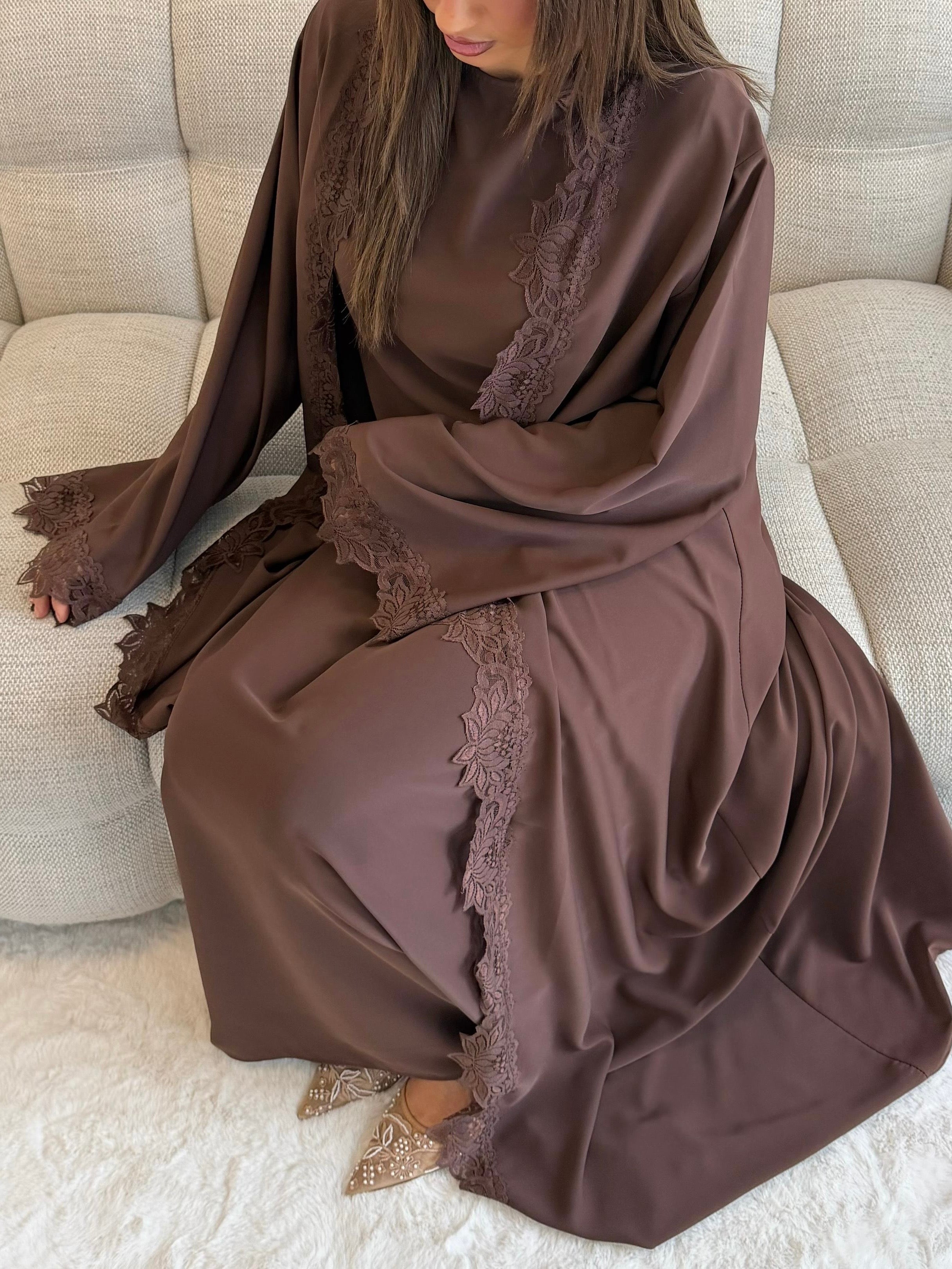 Abaya lace | Brown
