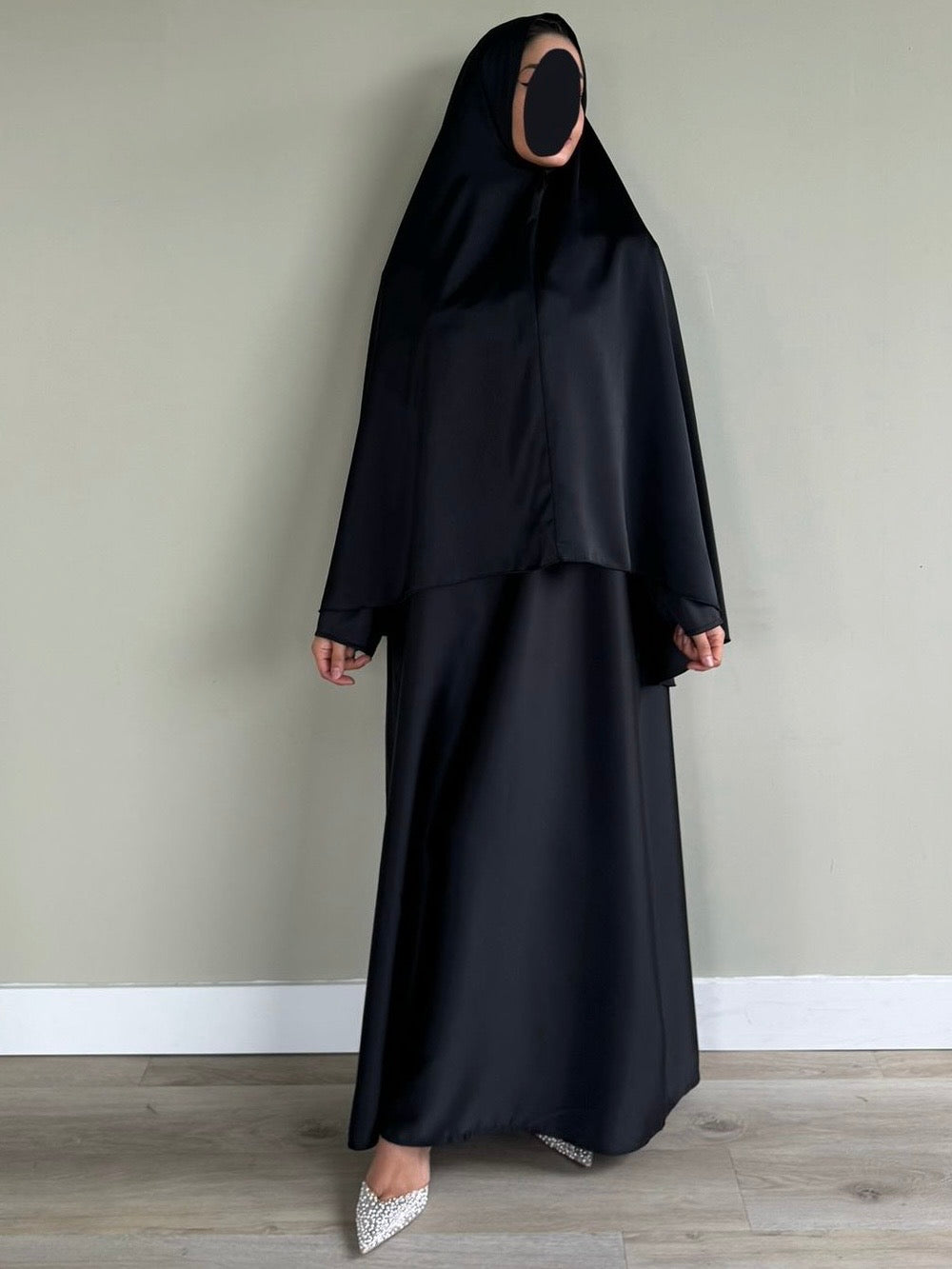 Satin Khimar | Black