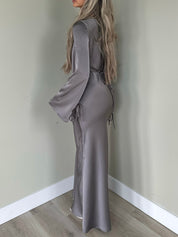 Satin dress grey
