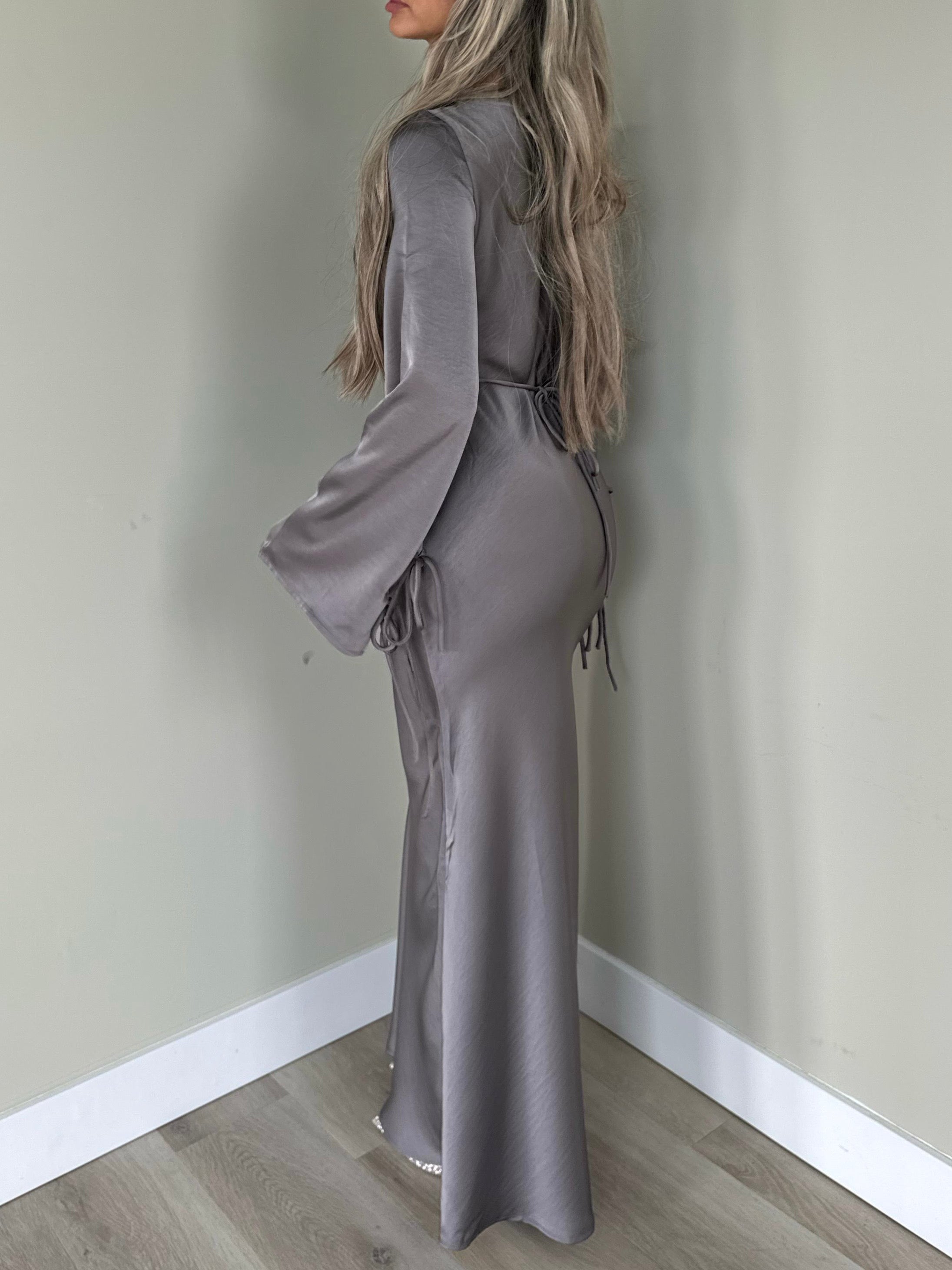Satin dress grey