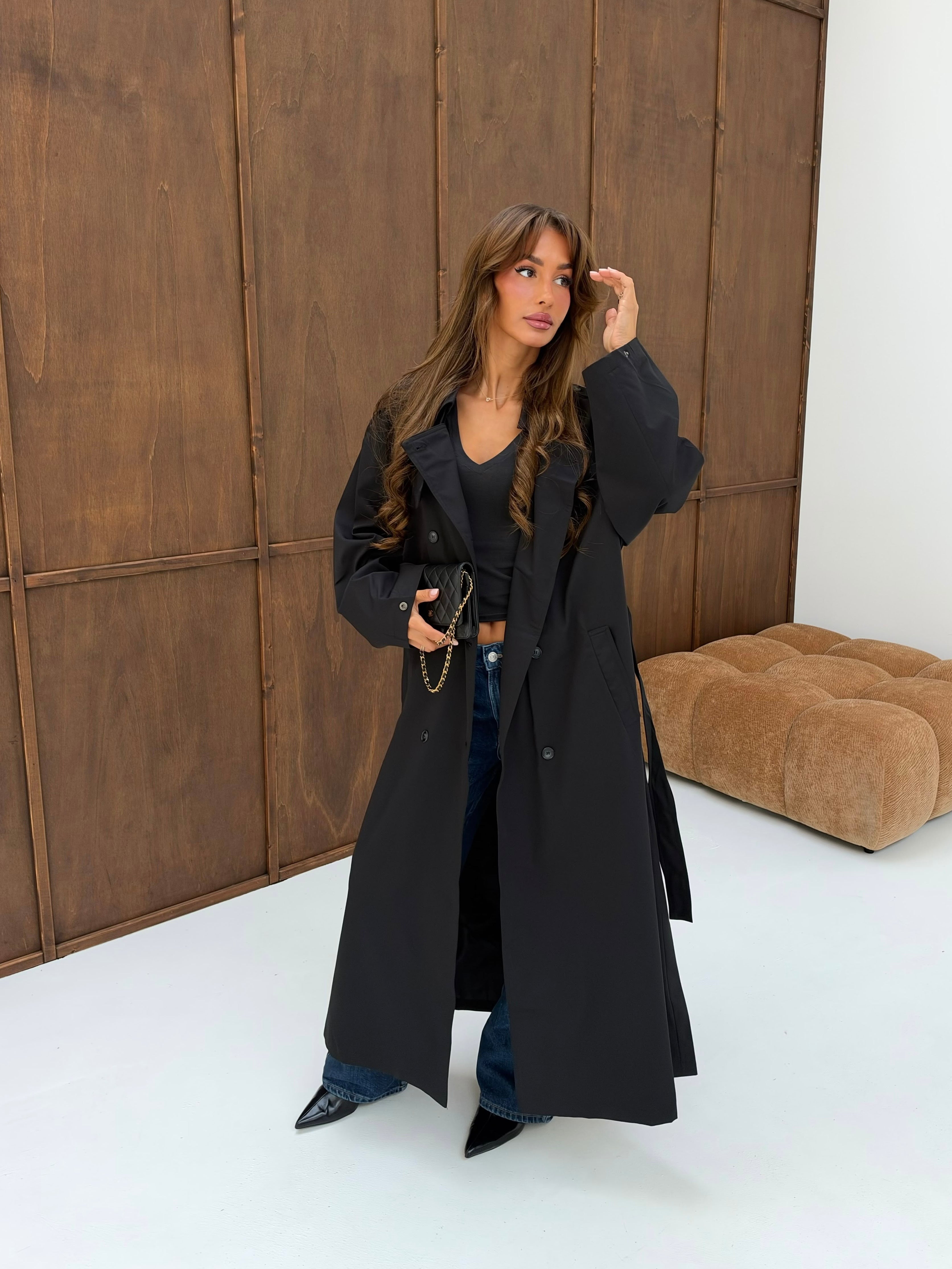 Trenchcoat black long